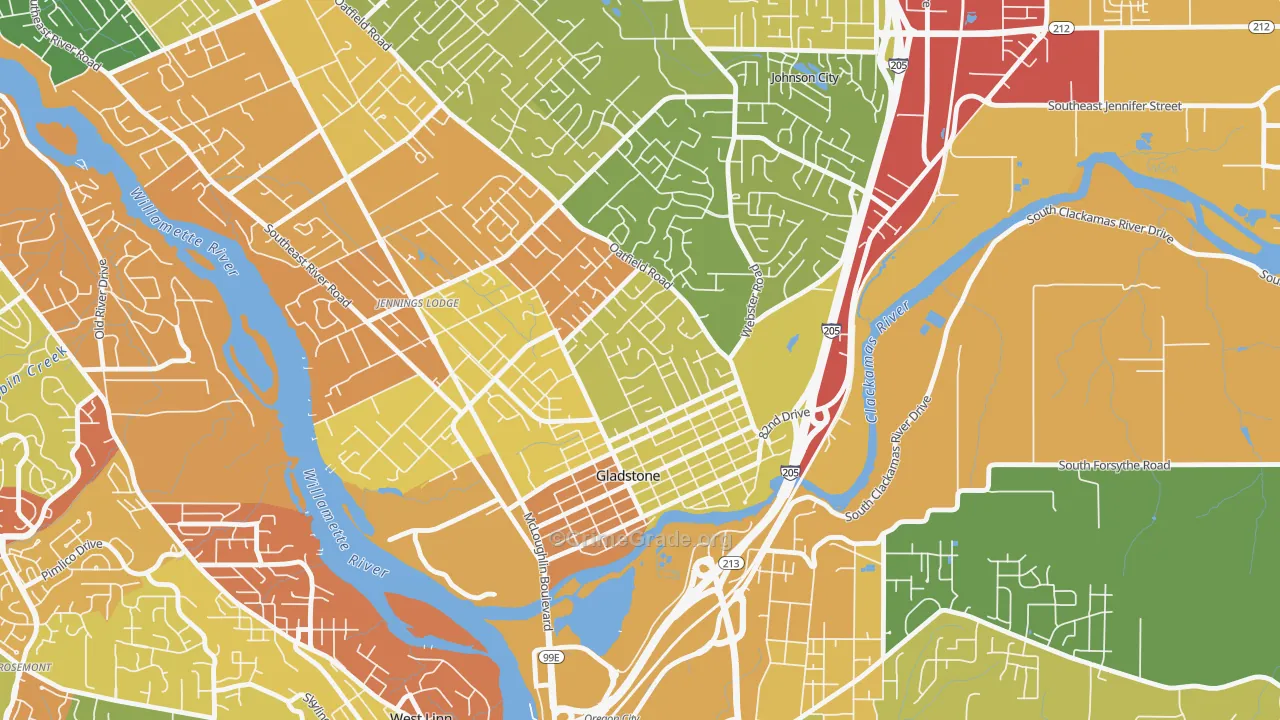 97027, OR Map of Theft Rates