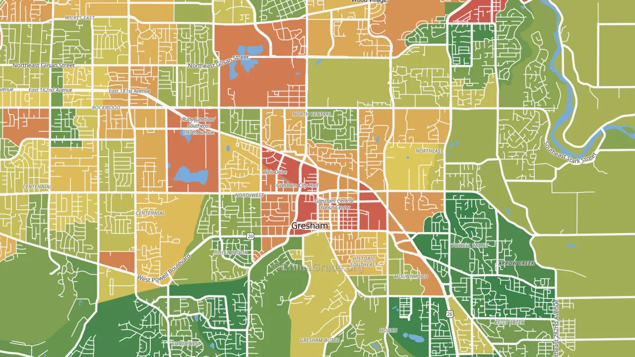 97030, OR Map of Theft Rates