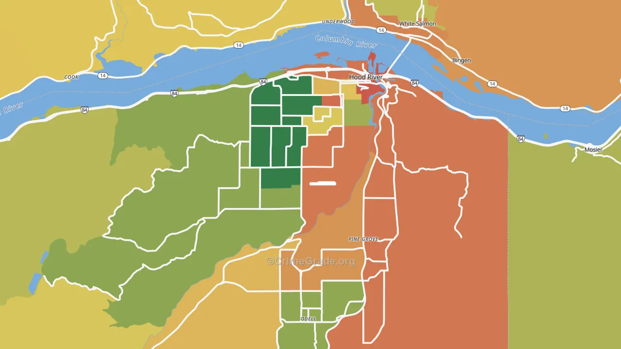 97031, OR Map of Theft Rates