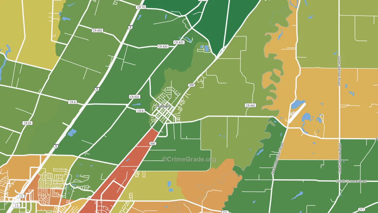 97032, OR Map of Theft Rates