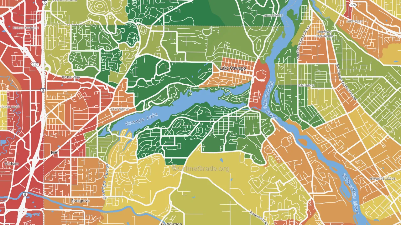 97034, OR Map of Theft Rates