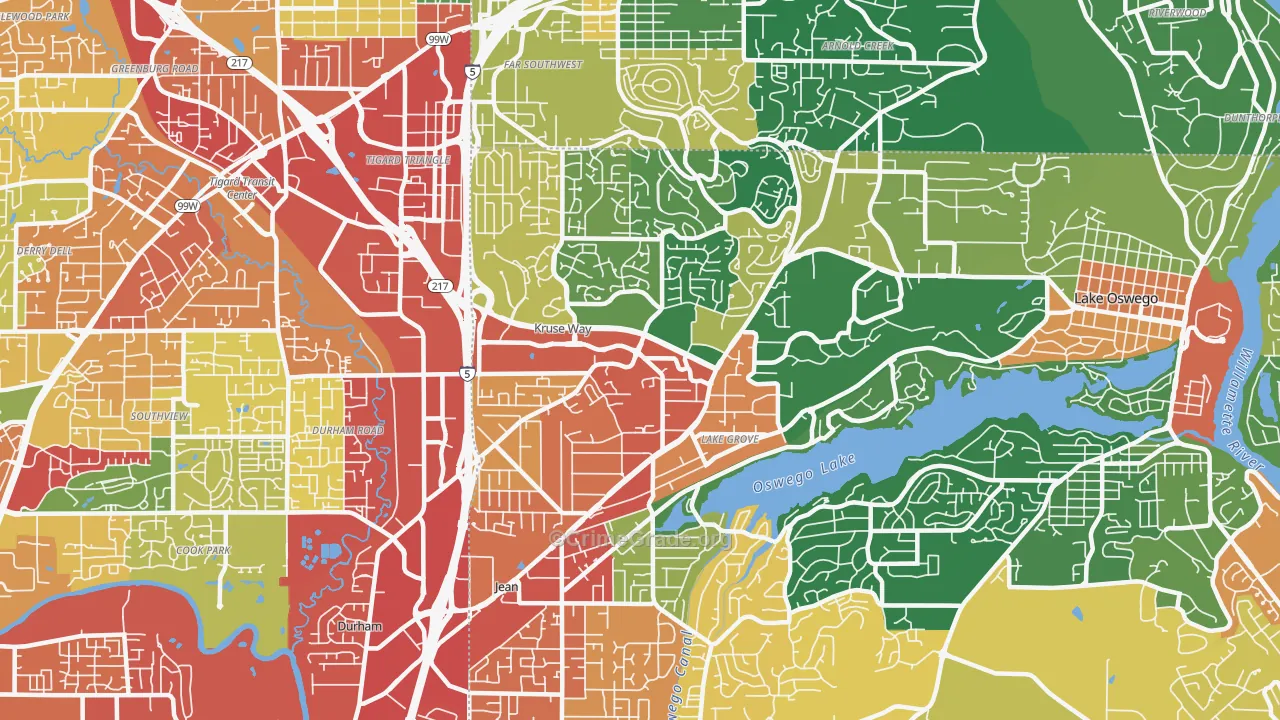 97035, OR Map of Theft Rates