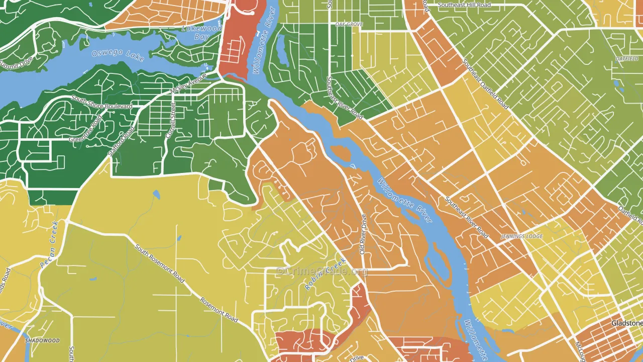 97036, OR Map of Theft Rates