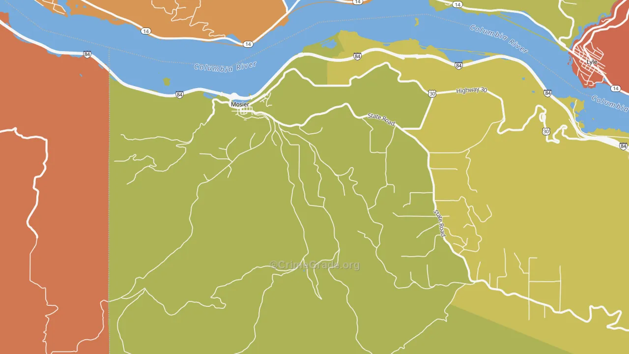 97040, OR Map of Theft Rates