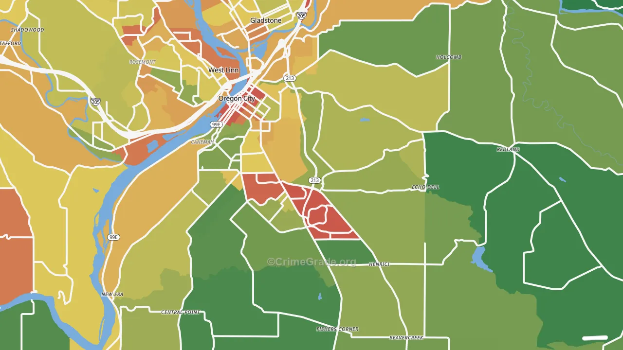 97045, OR Map of Theft Rates