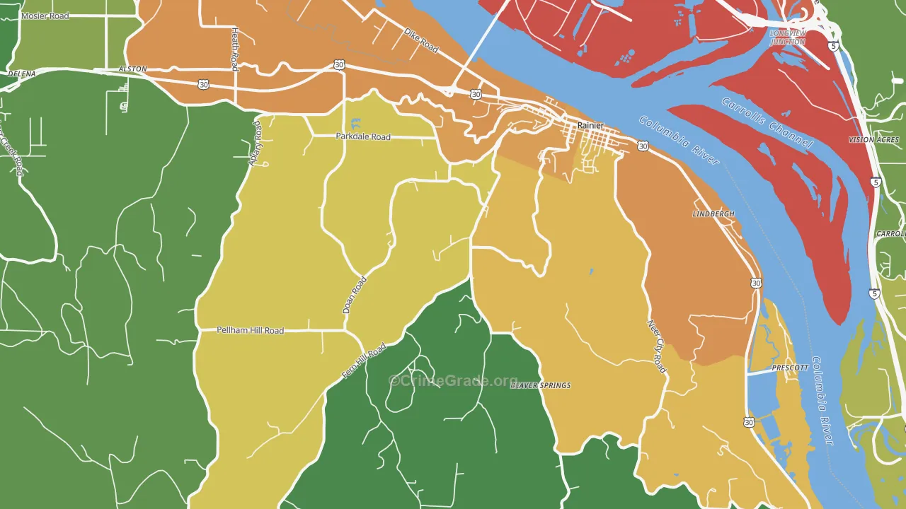 97048, OR Map of Theft Rates