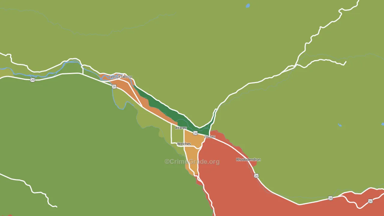 97049, OR Map of Theft Rates