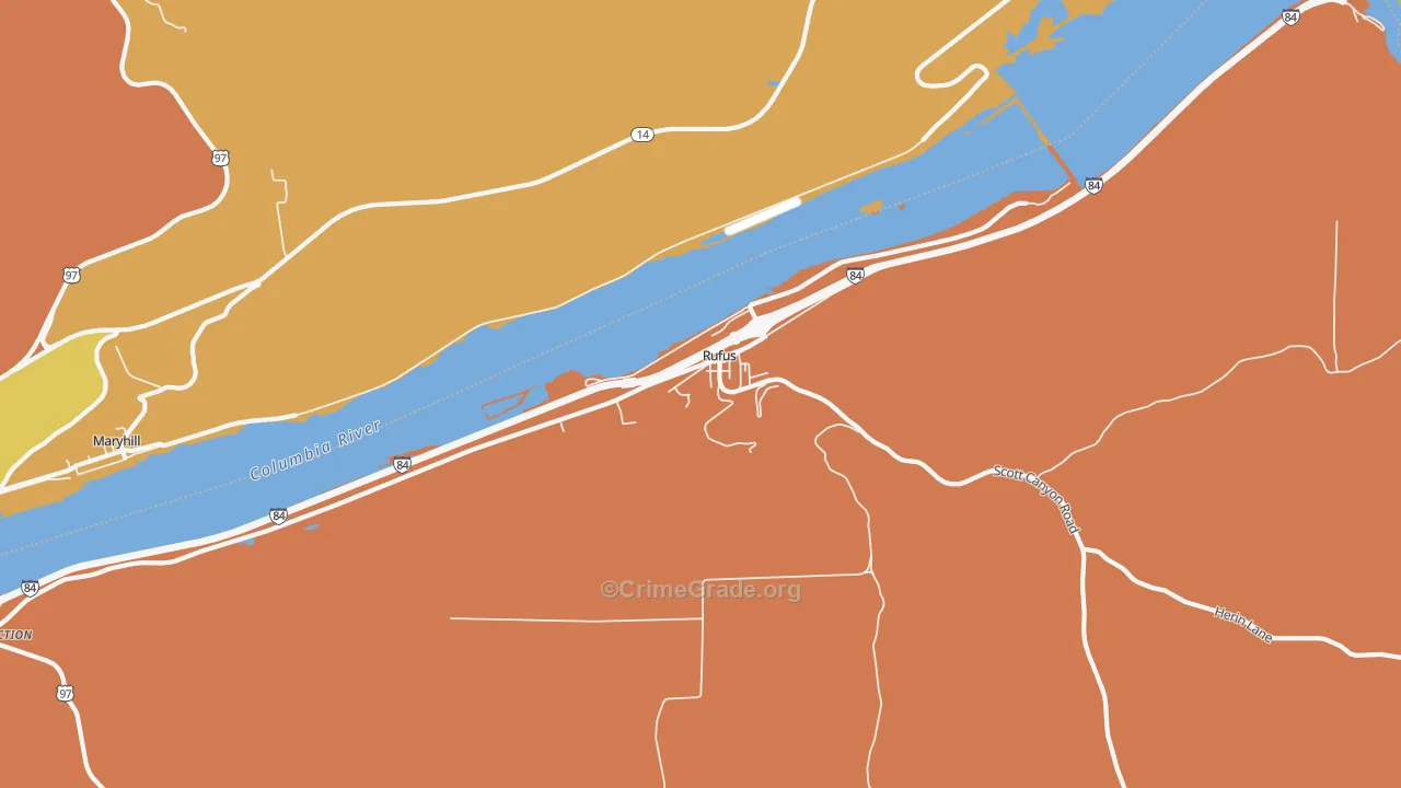 97050, OR Map of Theft Rates