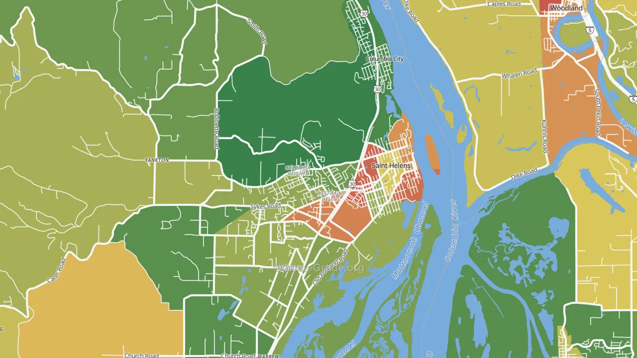 97051, OR Map of Theft Rates