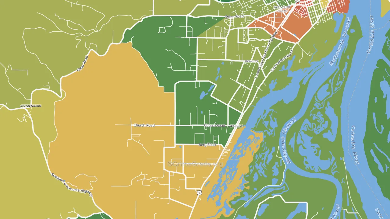 97053, OR Map of Theft Rates