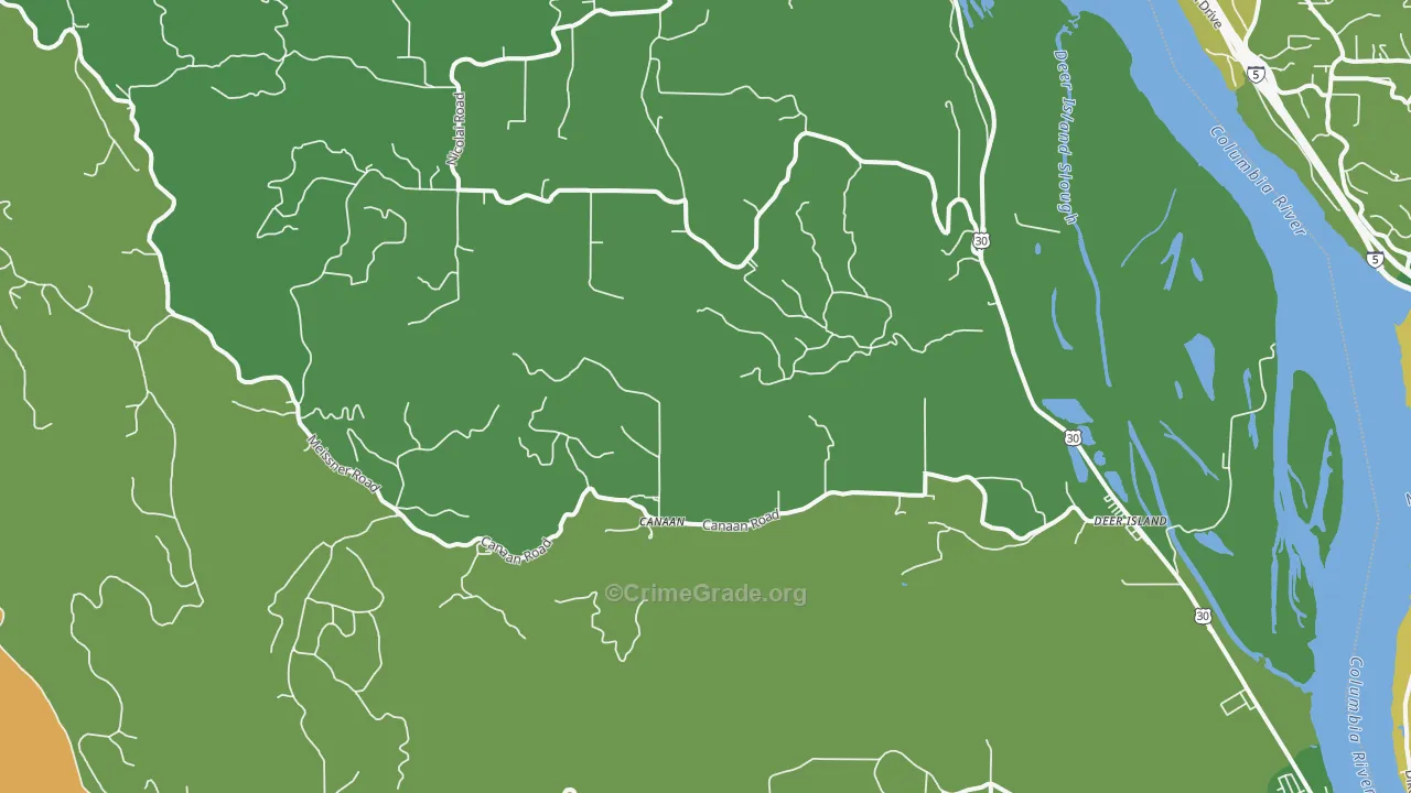 97054, OR Map of Theft Rates
