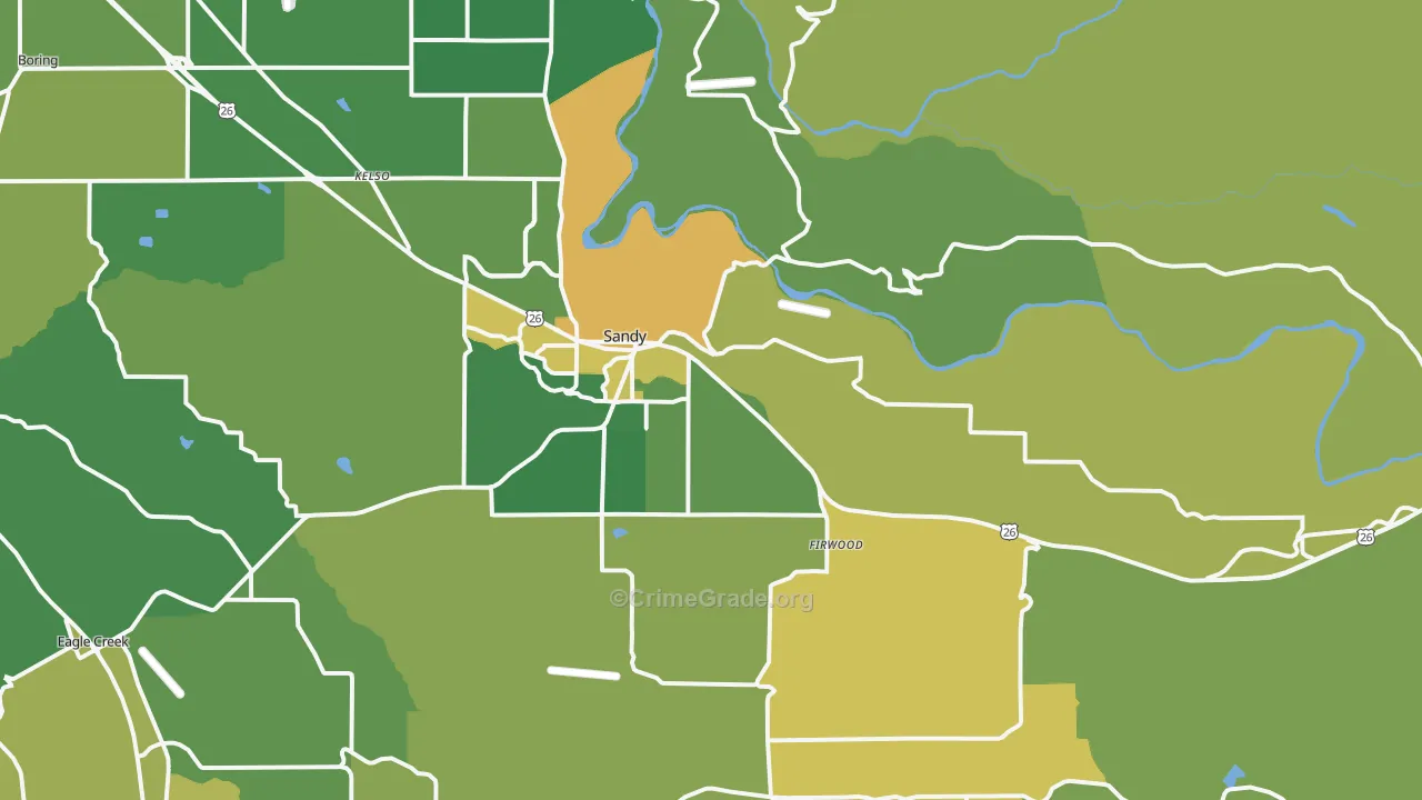 97055, OR Map of Theft Rates