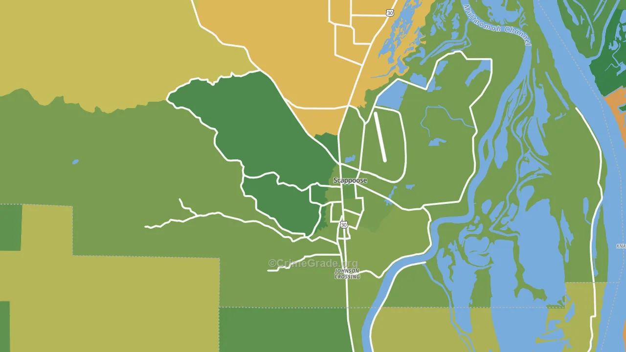 97056, OR Map of Theft Rates