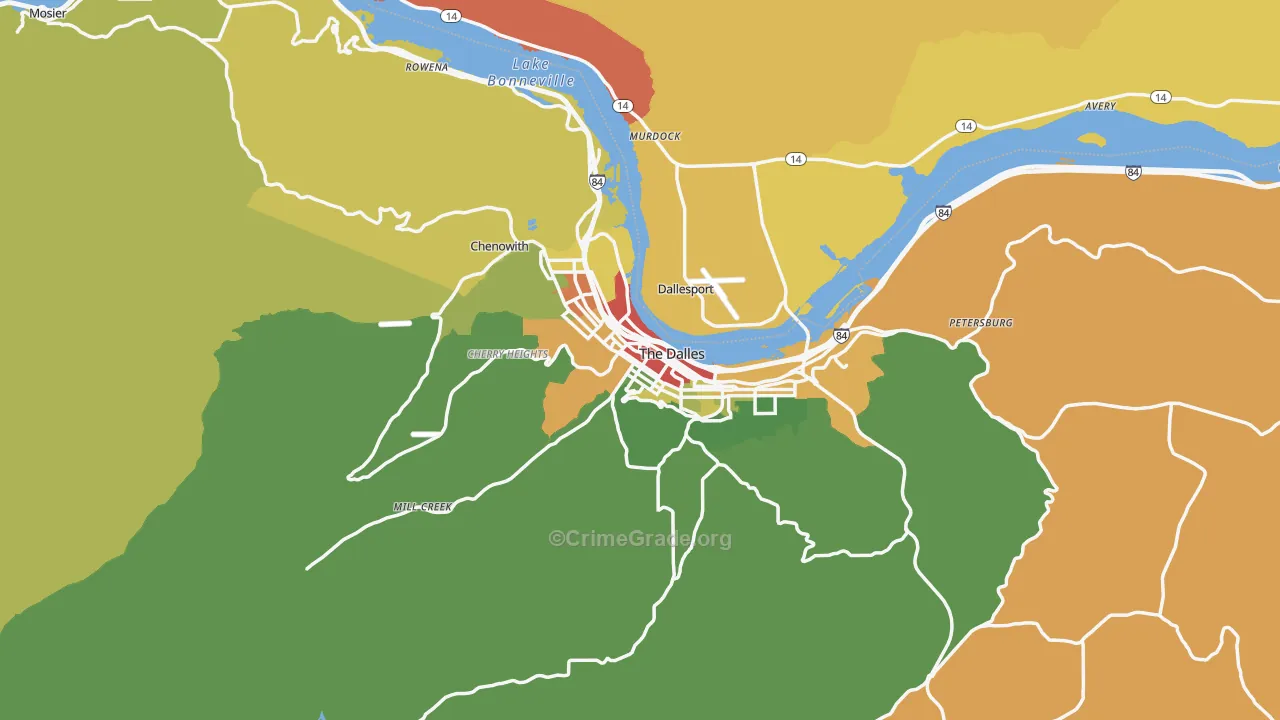 97058, OR Map of Theft Rates