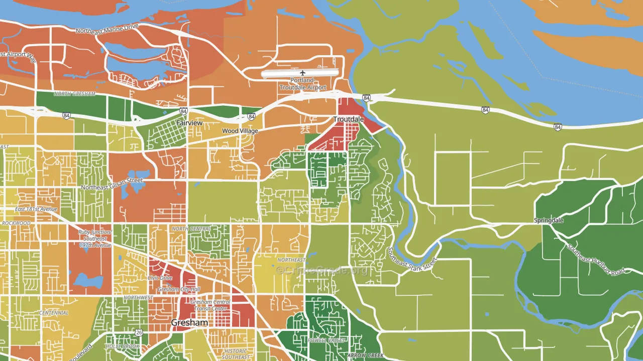 97060, OR Map of Theft Rates