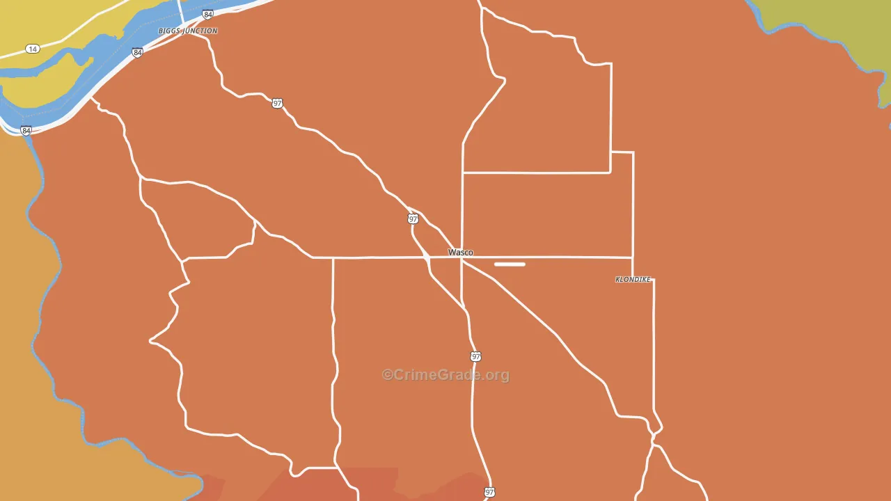 97065, OR Map of Theft Rates