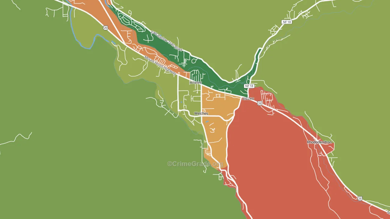 97067, OR Map of Theft Rates