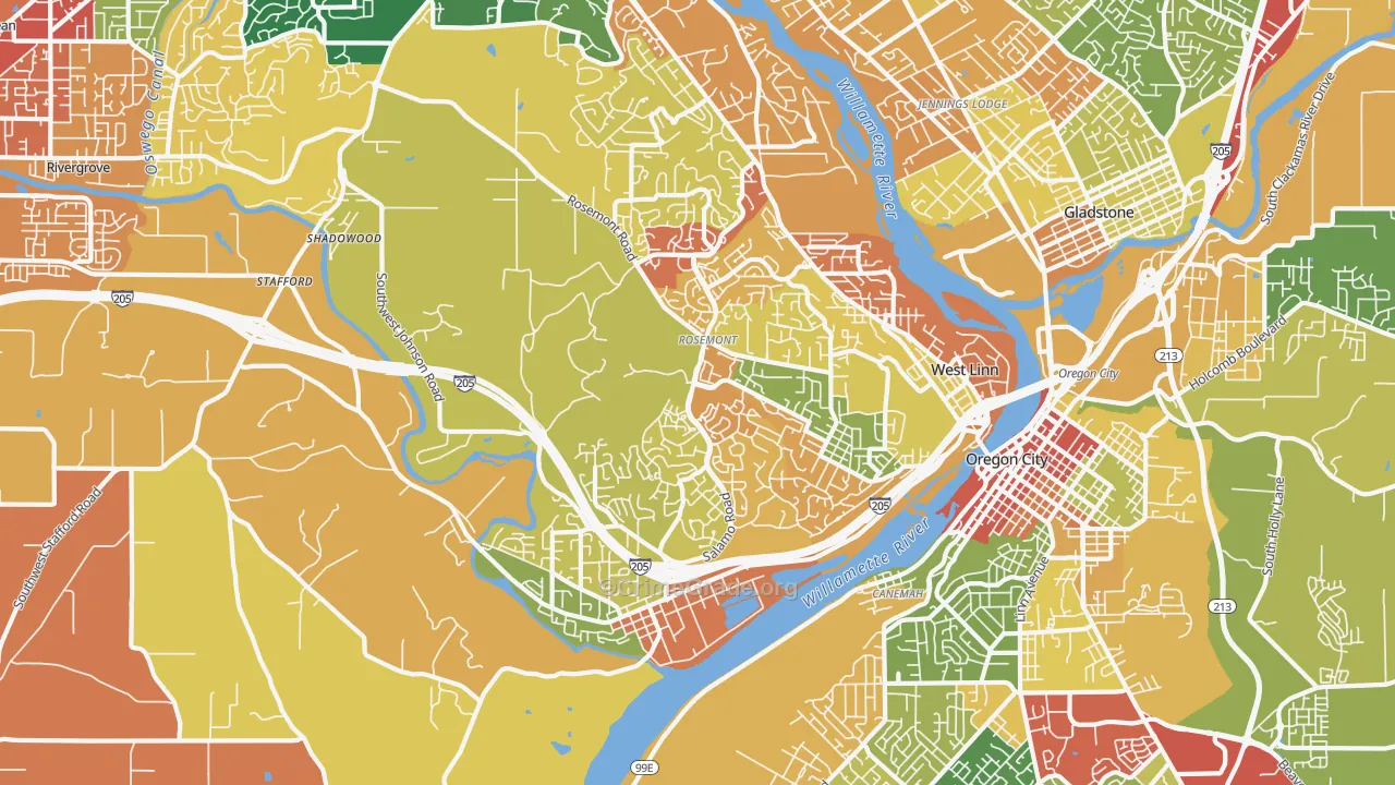 97068, OR Map of Theft Rates