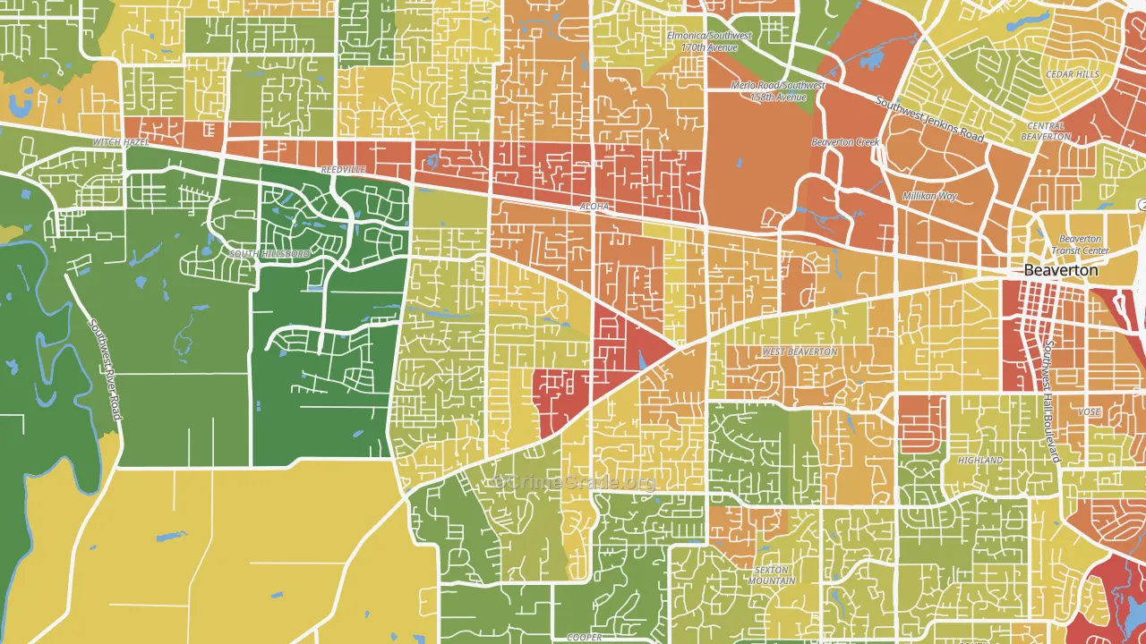 97078, OR Map of Theft Rates