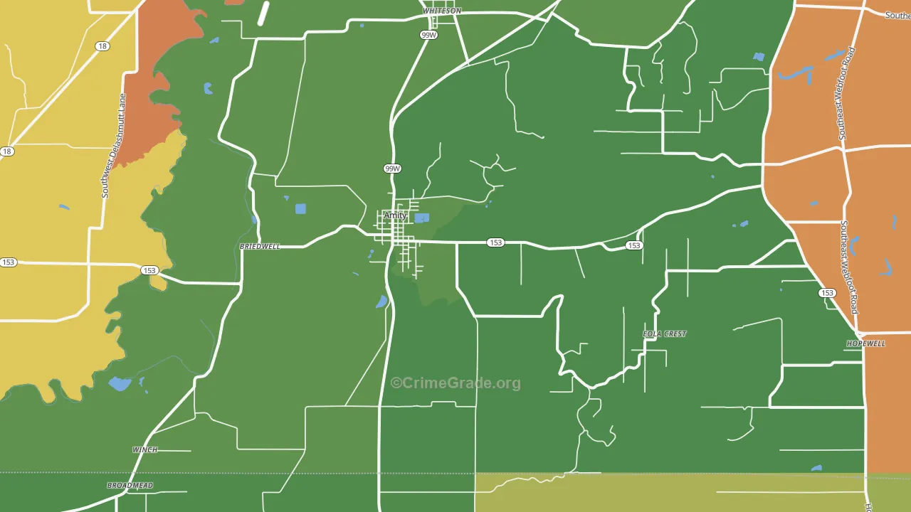 97101, OR Map of Theft Rates