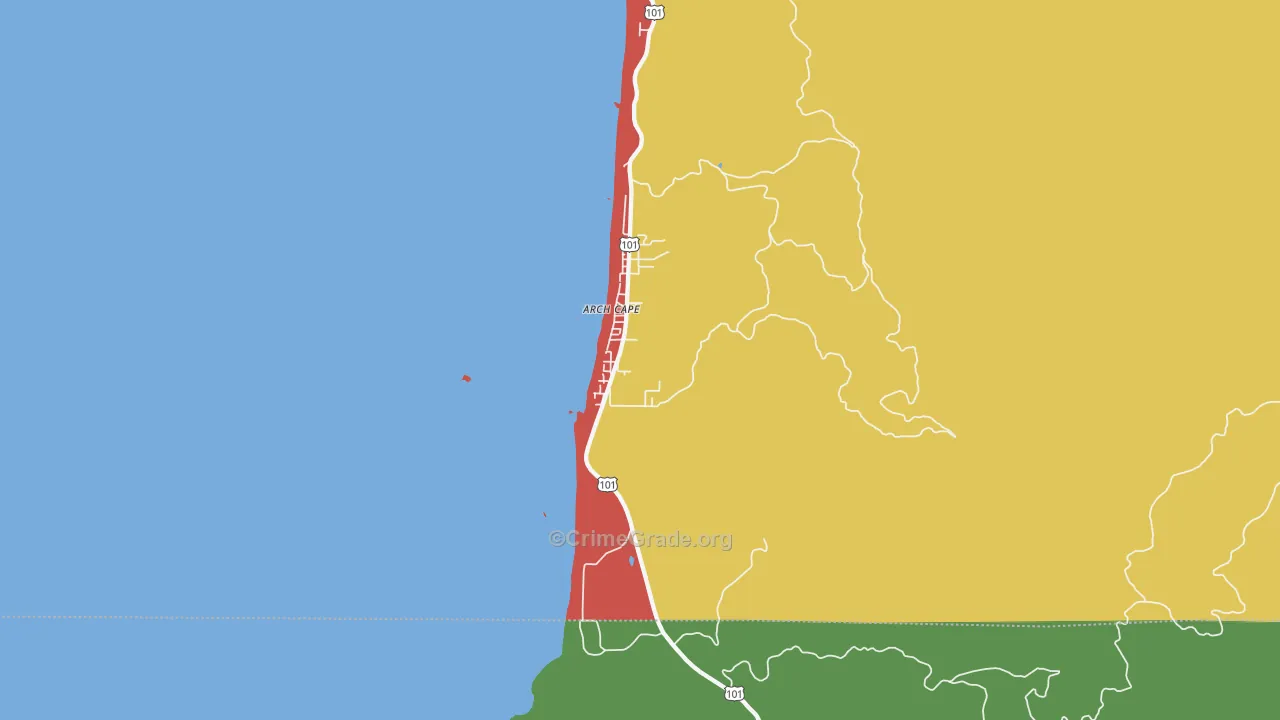 97102, OR Map of Theft Rates