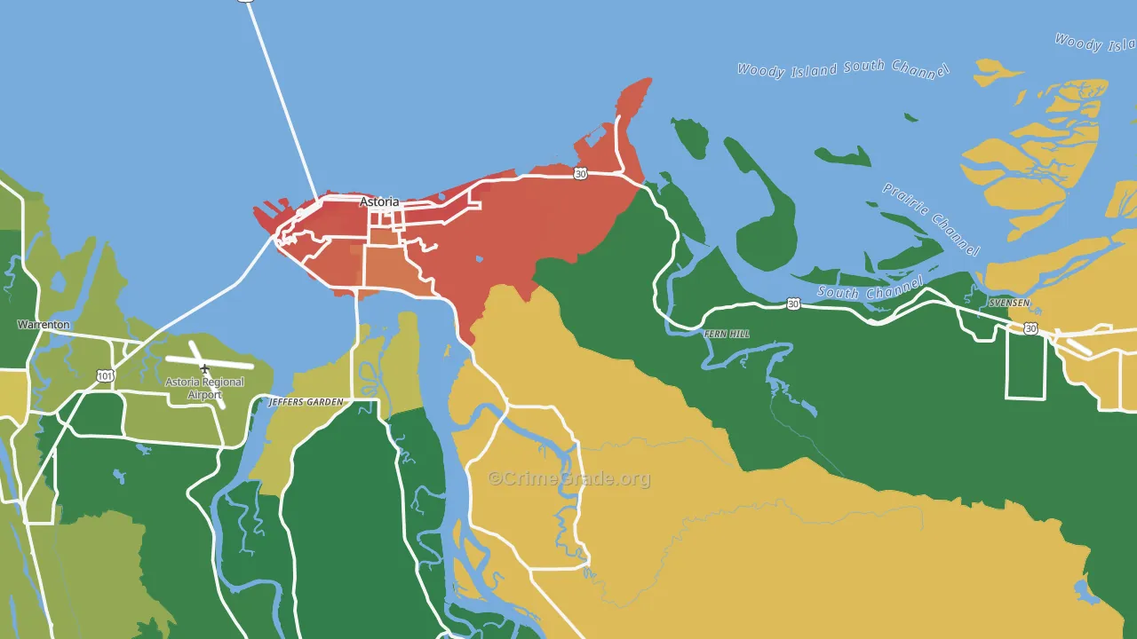 97103, OR Map of Theft Rates