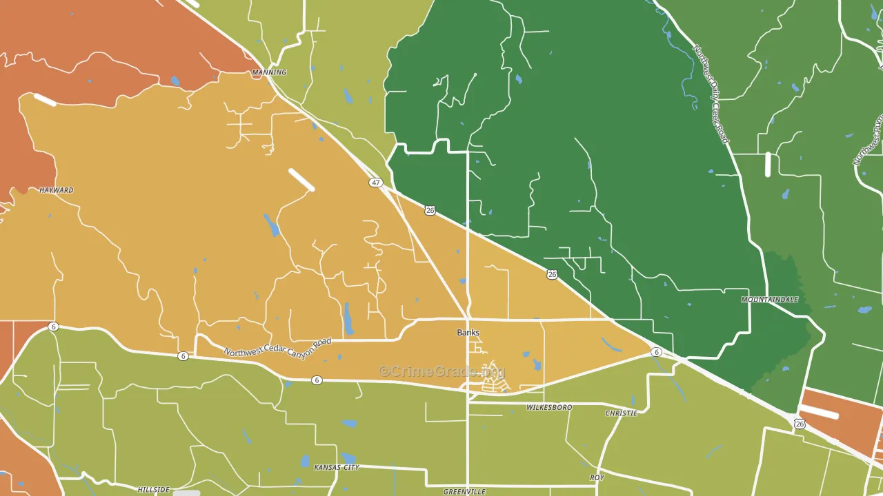 97106, OR Map of Theft Rates