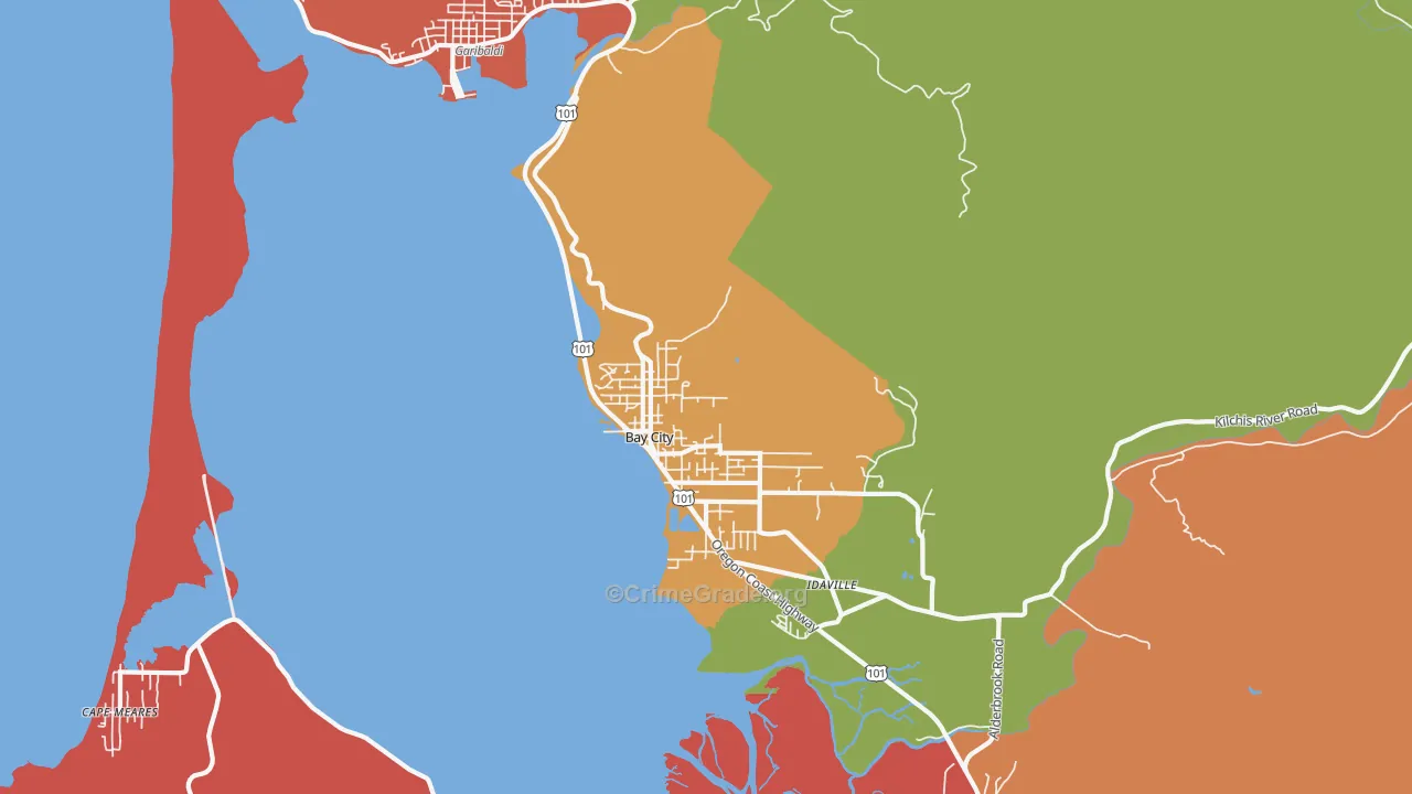 97107, OR Map of Theft Rates