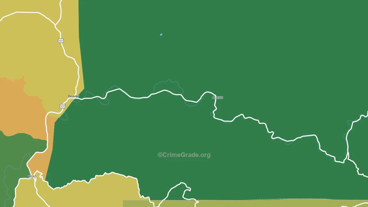 97108, OR Map of Theft Rates