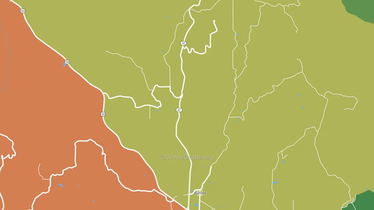 97109, OR Map of Theft Rates