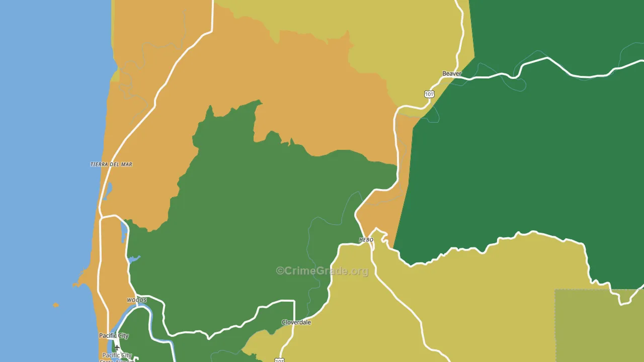 97112, OR Map of Theft Rates