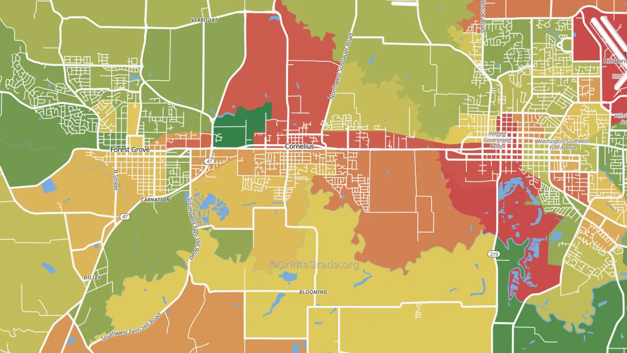 97113, OR Map of Theft Rates