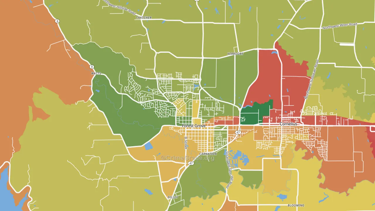 97116, OR Map of Theft Rates