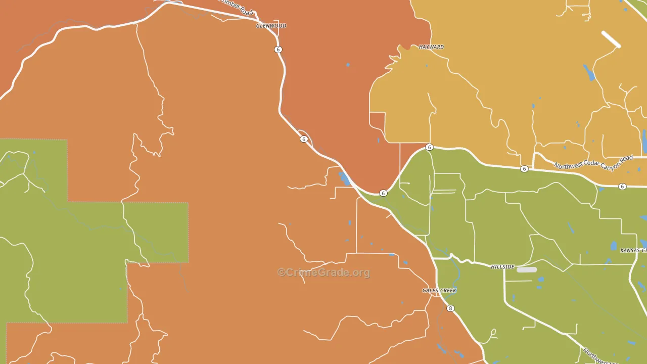 97117, OR Map of Theft Rates