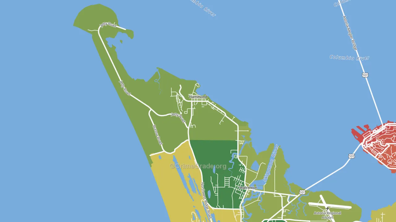 97121, OR Map of Theft Rates