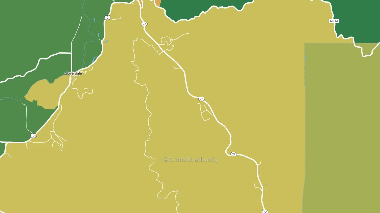 97122, OR Map of Theft Rates