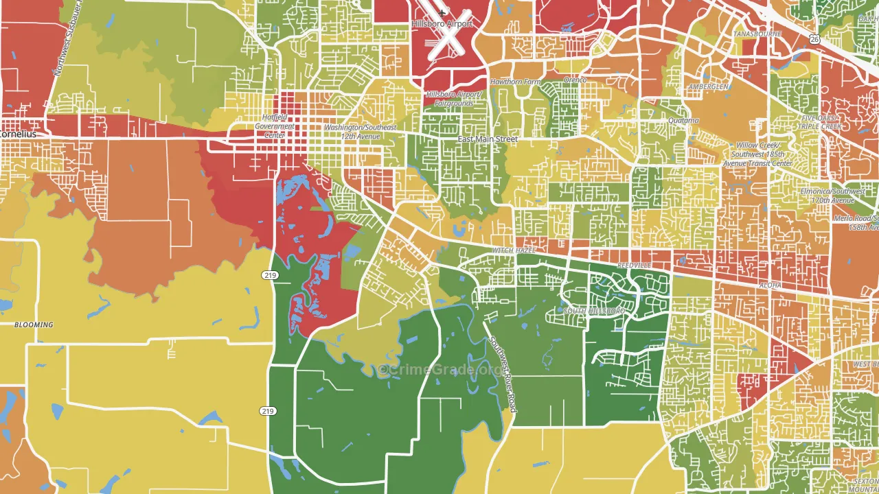97123, OR Map of Theft Rates