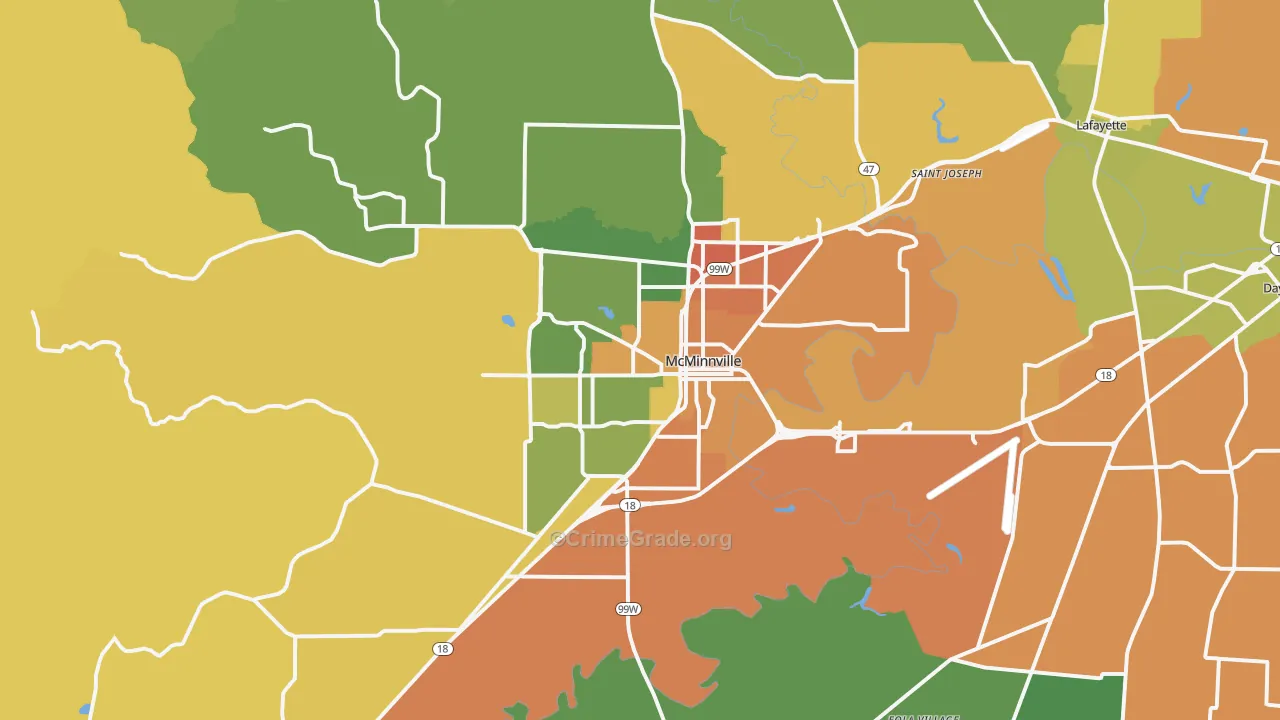 97128, OR Map of Theft Rates