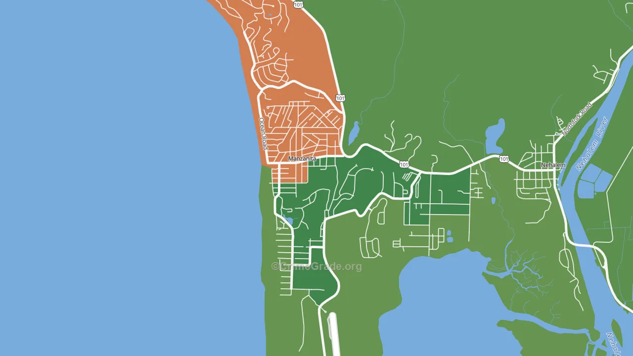 97130, OR Map of Theft Rates