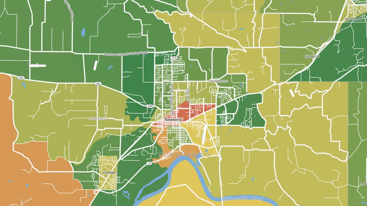 97132, OR Map of Theft Rates