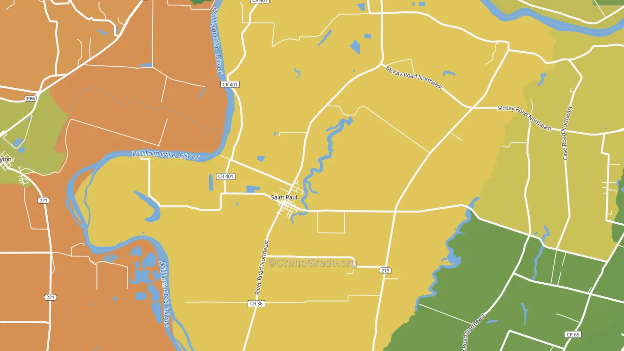 97137, OR Map of Theft Rates