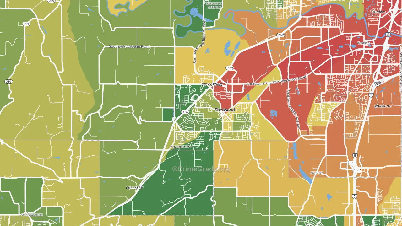 97140, OR Map of Theft Rates