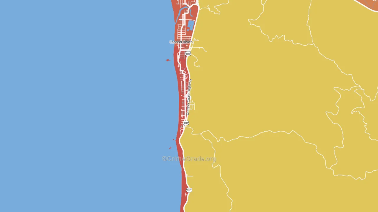 97145, OR Map of Theft Rates