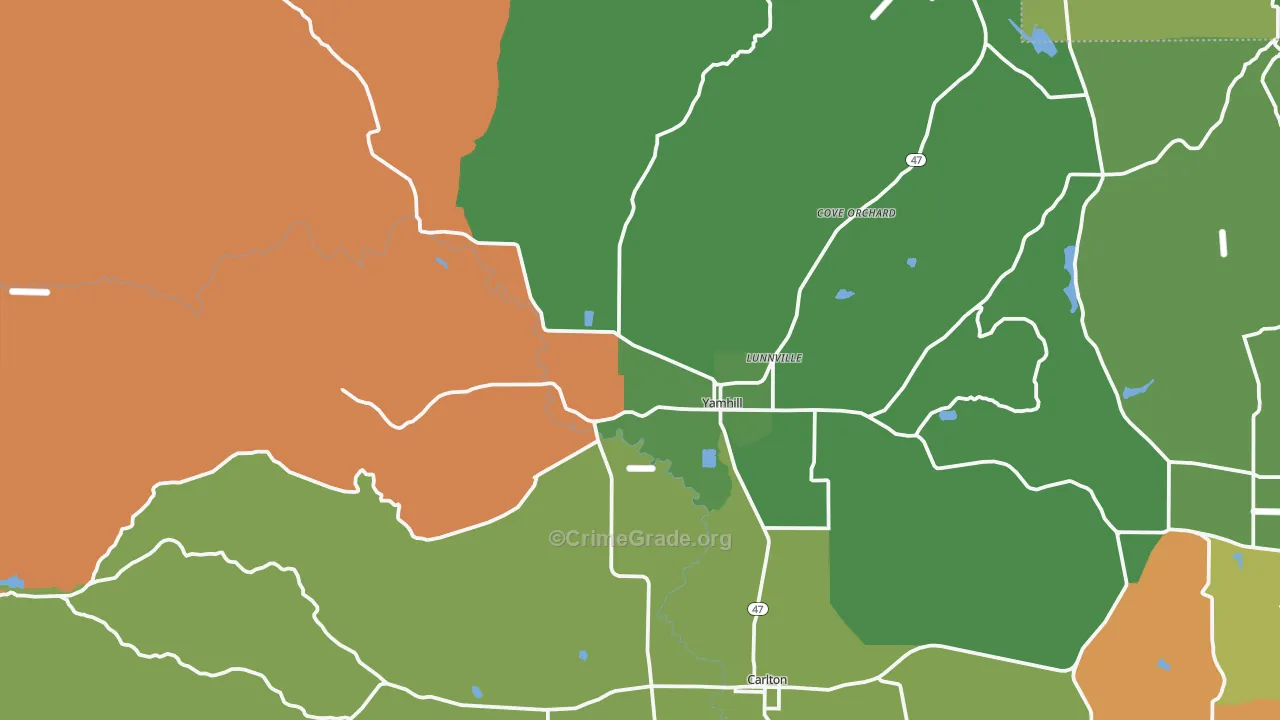97148, OR Map of Theft Rates