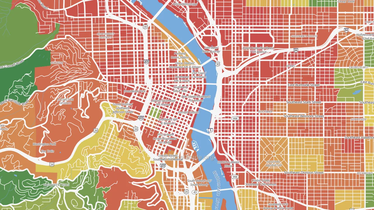 97204, OR Map of Theft Rates