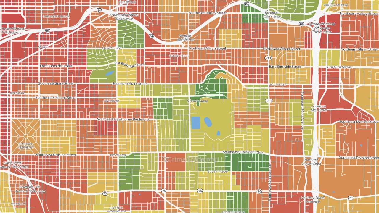 97215, OR Map of Theft Rates
