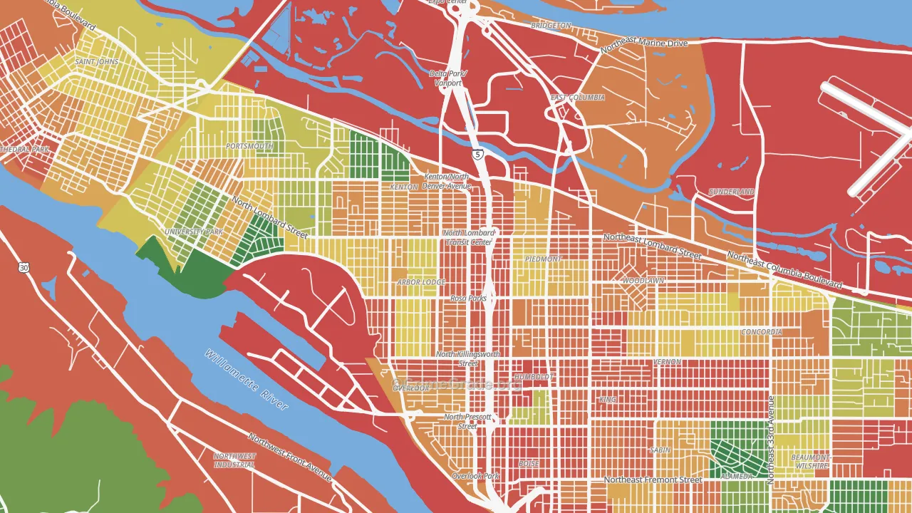 97217, OR Map of Theft Rates