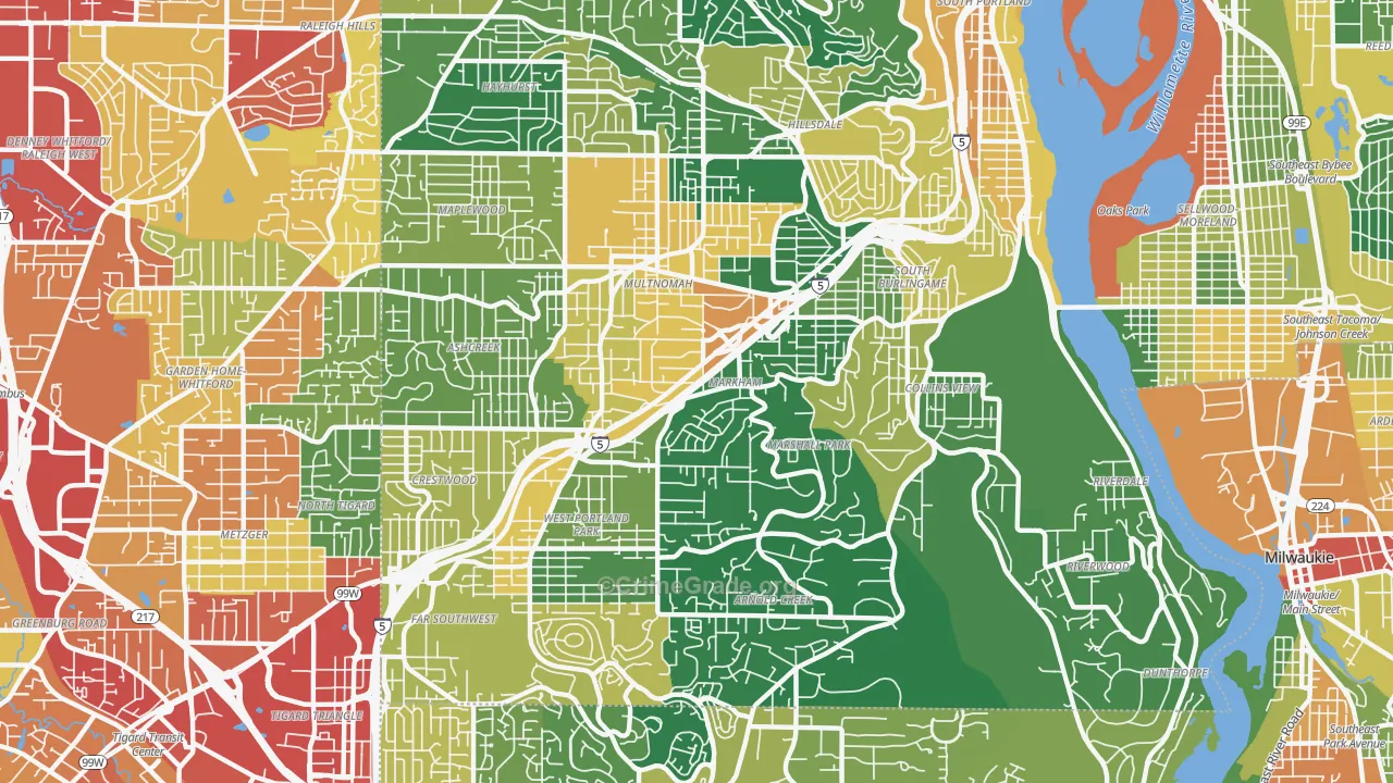 97219, OR Map of Theft Rates