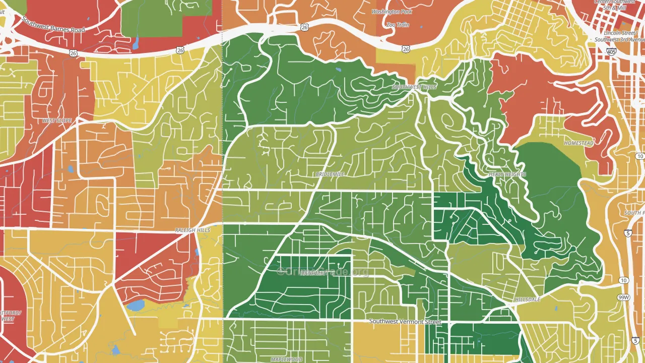 97221, OR Map of Theft Rates