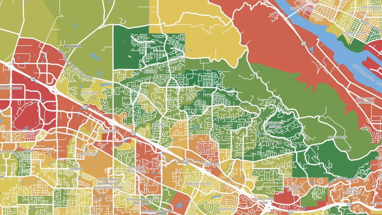 97229, OR Map of Theft Rates